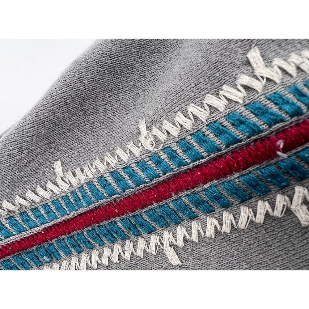 Johnny Was Embroidered Side Stripe Wide Leg Cropped Sweatpants Womens 2X‎
